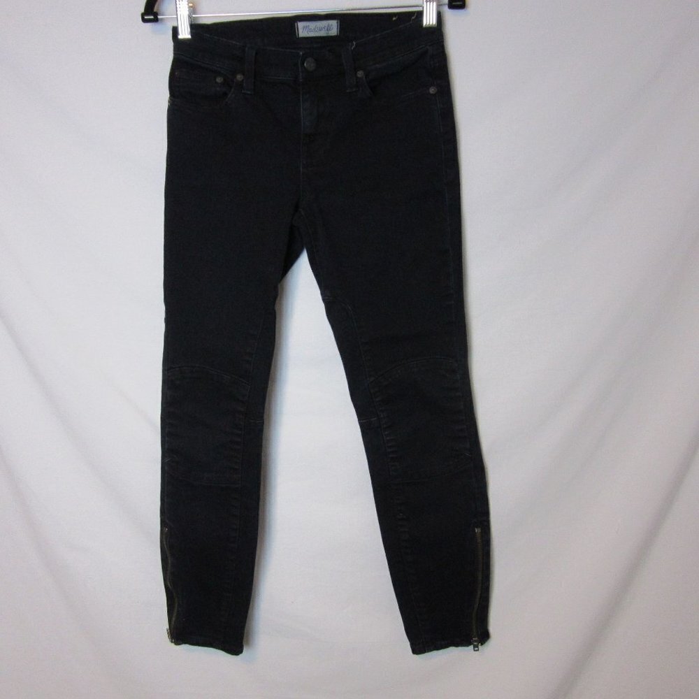 Madewell Jeans Dark Blue Moto Skinny Skinny Ankle Side zippers Women's 26